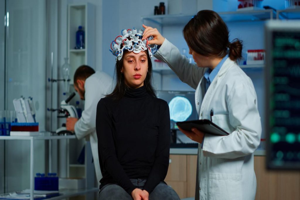 Individual using DBT observe skills to stay present