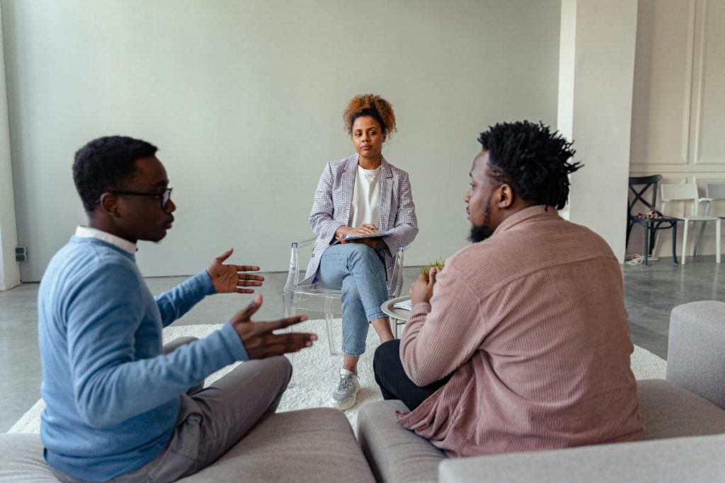 Therapist practicing DBT mindfulness in daily life.