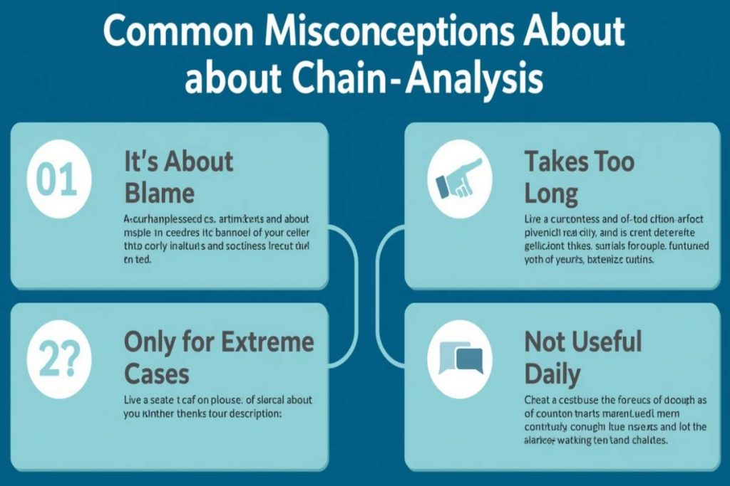 Common misconceptions about DBT chain analysis shown visually.